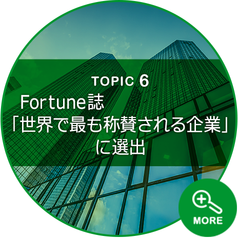 TOPIC 6 Fortune誌「世界で最も称賛される企業」に選出