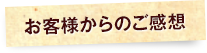 お客様からのご感想