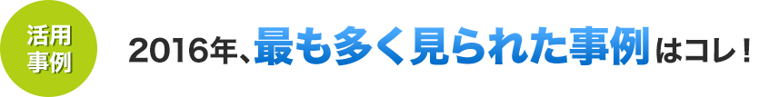 2016年、最も多く見られた事例はコレ！