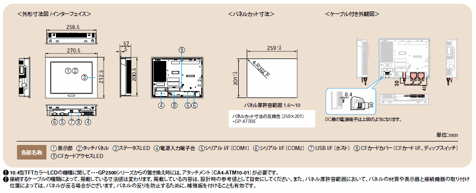 AST3501-C1-AF 仕様｜GP/ST3000シリーズ｜製品紹介｜Pro-face